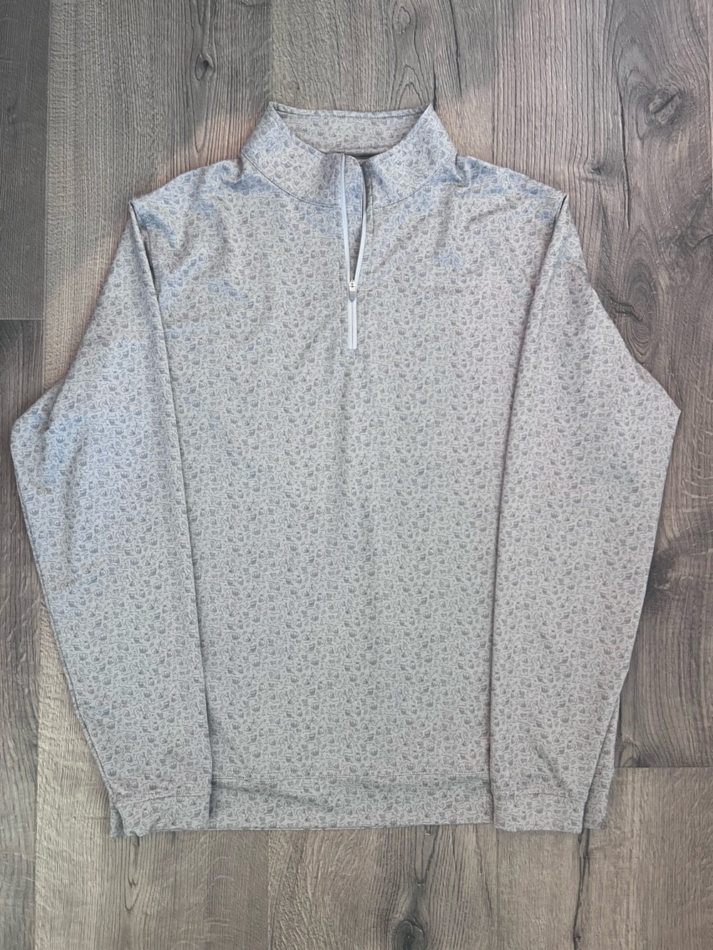 Peter Millar Gray Quarter-Zip Pullover - Large
